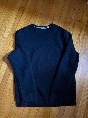 Black Brown 1826 Men's Black Chevron-Textured Crewneck Sweater